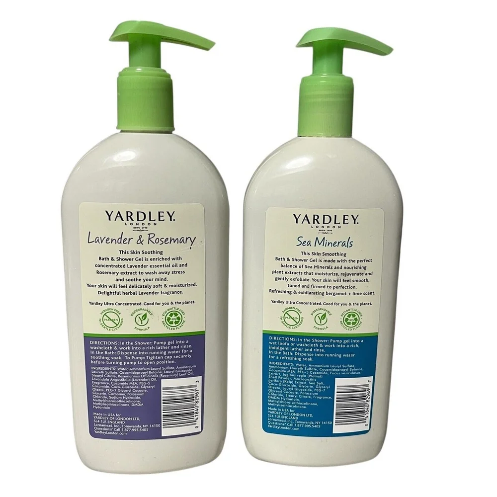 Yardley London Sea Minerals & Lavender Rosemary Bath Shower Gel 16oz NEW Rare